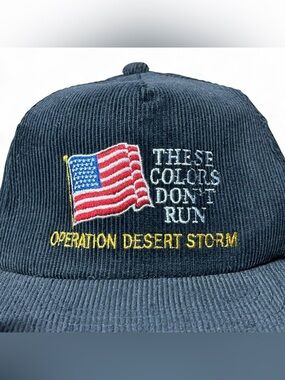 Vintage Speedway Operation Desert Storm Hat Cap Snap Back Mens USA Flag 90s